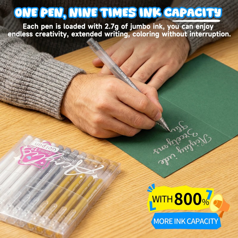 Acrylic Gel Pens, 1.0mm Fine Point Gel Paint Pens for