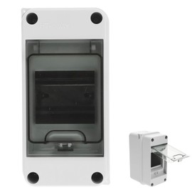 Xiciki DIN Rail Enclosure, 3 Way Power Distribution Box, Weatherproof Electric Box, IP65 Waterproof Transparent Cover, Distribution Protection, Junction Box for Indoor and Outdoor Use
