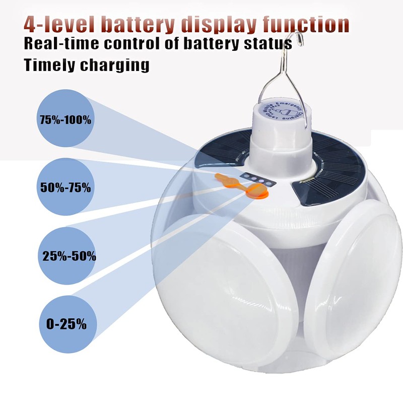 4000mah Folding Solar Lamp with Remote Control Camping Lantern Tent