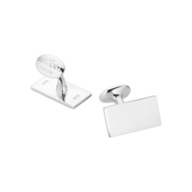 THE SAVILE ROW COMPANY LONDON Men's Genuine British Sterling Silver Rectangle Cufflinks