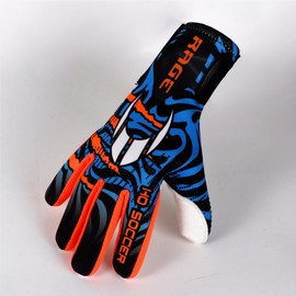 HO Soccer Beast Plus Hazard V2 Blue Goalkeeper Gloves, Unisex, Kids, Blue/Orange, 6