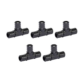 (Pack of 5) Topaipe 3/4 x 3/4 x 3/4 Inch PEX Poly Crimp Equal Tee, PPSU Fitting for PEX Tubing, PERT, ASTM F2159
