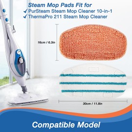 Paquete de 8 almohadillas para orejas de repuesto para fregona de vapor compatibles con PurSteam Mop Cleaner 10 en 1, 4 almohadillas para orejas de limpieza ultra mejoradas y 4 almohadillas