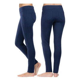 PajamaJeans Stretch Pants for Women - Womens Pants Elastic Waist, Indigo, L