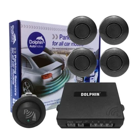 Dolphin Automotive Car Van Front Parking Sensors With Longer 6m Leads and Parking Switch in 32 Coloured Options UK (Iron Grey)