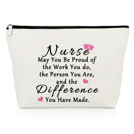 Nurse Thank You Gifts Makeup Bag Inspirational Gifts for Colleague Nurse Appreciation Gifts Nursing Leaving Gifts Retirement Gifts Cosmetic Pouch Nurse Graduation Gifts Christmas Birthday Gifts