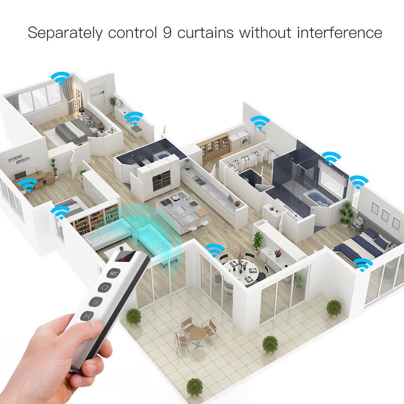 Curtain Remote Control Switch Intelligent Automatic Opener Closer 9 Channel