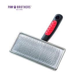 Ryan's Pet Supplies Paw Brothers Coated Pin Flat Slicker Brush for Dogs, Small