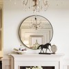 Growsun Black Round Mirror 24 inch, Wall Mounted Circle Mirror,