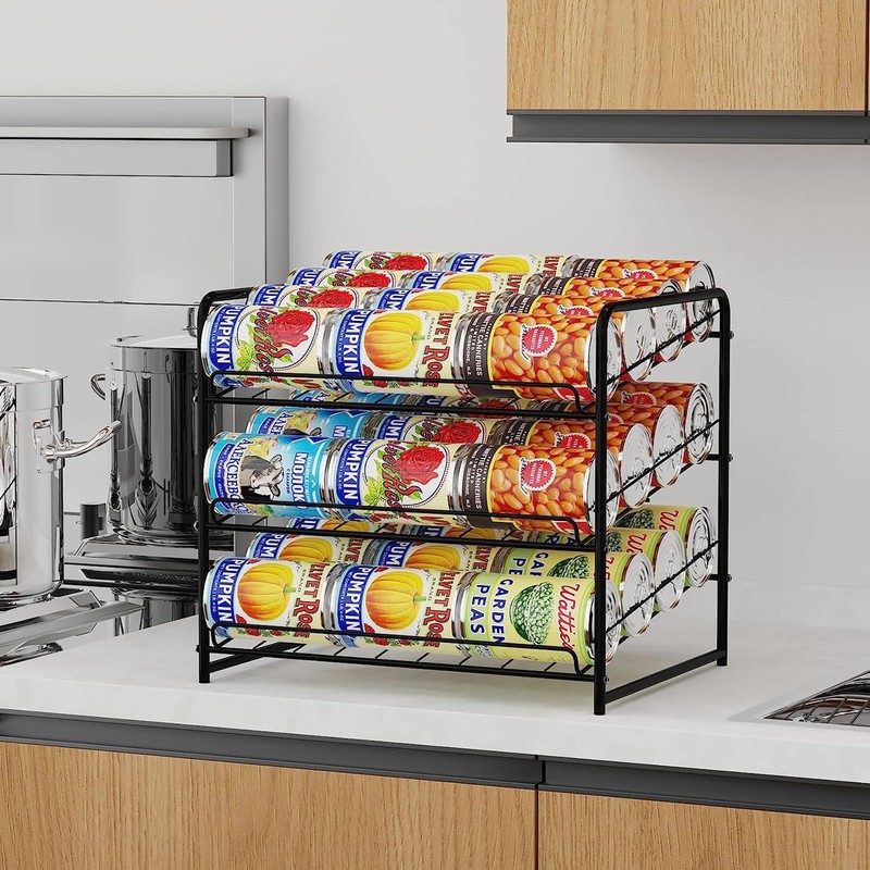 Simple Trending Can Rack Organizer, Stackable Can Storage Dispenser Holds