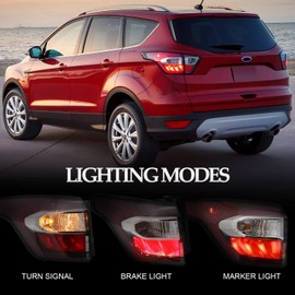 FIONE for Ford Escape Kuga Outer Tail Light Assembly 2017 2018 2019 Brake Rear Lamp Stop Indicator Light Left Driver Side LH GJ5Z13405C