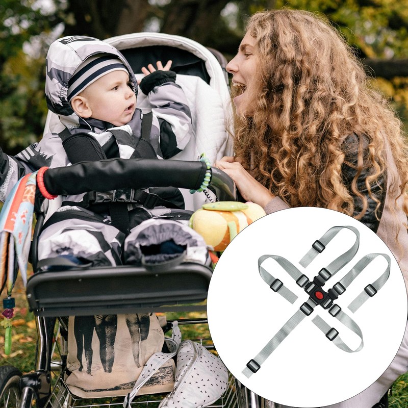 Universal High Chair Straps Adjustable 5 Point Harness Secure Baby