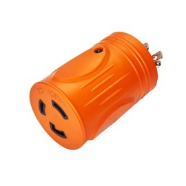 NAT Shore Power Adapter 15A to 30A 125V NEMA 5-15P to L5-30R 3 Prong Twist Lock Electric Use- Heavy Duty w/LED Power On