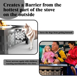 Lezbanz Fire Pit Surround Tabletop Large Use for Solo Stove Bonfire Ranger Yukon 2.0 and Mesa, Fire Pit Table Square Made of UV-Resistand Antirust Thick Metal, for Indoor Outdoor Use