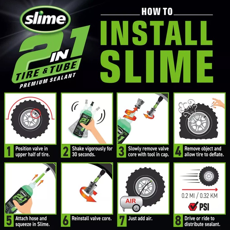 Slime 2 In 1 Tire Tube Premium Sealant 1 Gallon