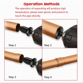 Peakloong 7Pcs Black Steel Manual Copper Pipe Swaging Tool Drill Bit 6Pcs Pipe Expander Drill Bit 5 in 1 Air Conditioner Copper Pipe Expander