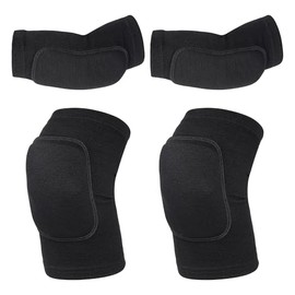 obmwang Volleyball Knee Pads and Volleyball Arm Pads Set for Kids Youth Volleyball Yoga Dance Football Basketball Running, Large