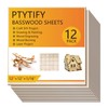 PTYTIFY 12 Pack Basswood Sheets 12"×12"×1/16", Balsa Wood for Laser