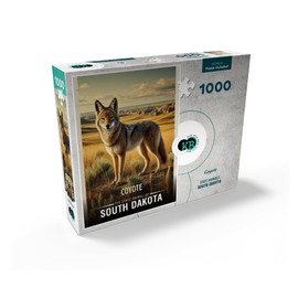 MyPuzzle South Dakota, Coyote: State Animals Series - Premium 1000 Piece Jigsaw Puzzle for Adults