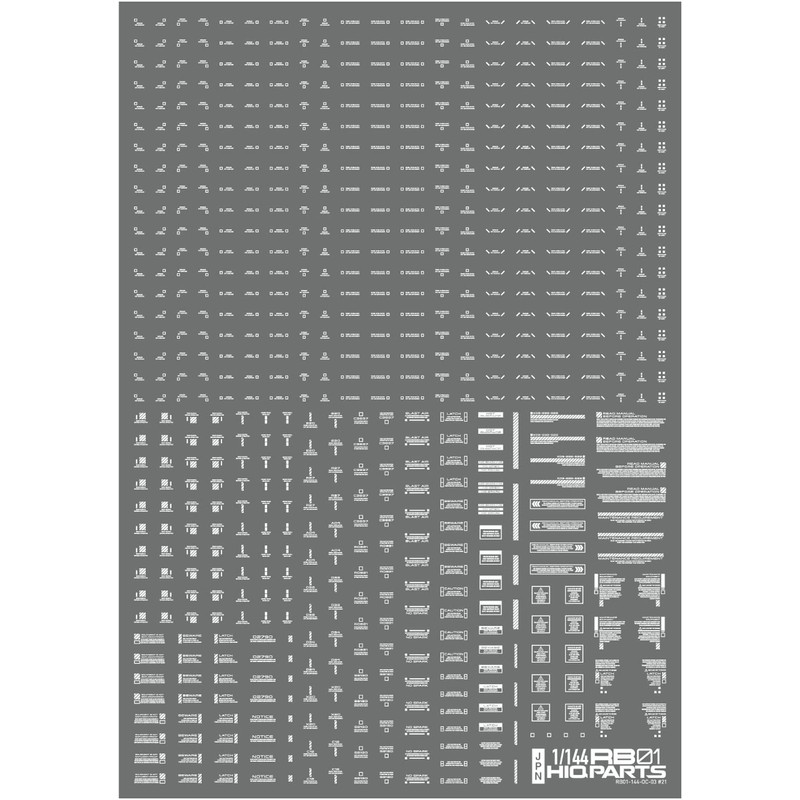 ハイキューパーツ 1/144 RB01コーションデカール カラーホワイト