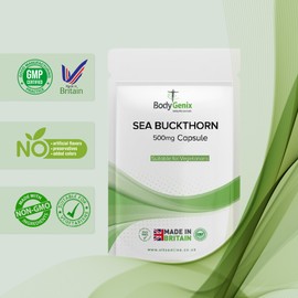 Bodygenix Sea Buckthorn Tablets - 500mg Rich in Omega 7 Fatty Acid Immune System Skin Cardiovascular Health Antioxidant Formula Natural Supplement - 30 Tablets 1 Month Supply