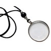 Magnifying Glass Necklace, Sterling Silver with Healing Gem Stone Crystal,