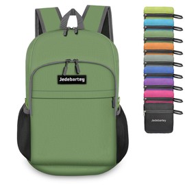 Jedebartey Rucksack, 22L Ultra Lightweight Backpack Foldable Hiking Daypack Small Travel Day Bag for Men Women Kids Outdoor Sports Camping Mountaineering Walking Cycling Climbing (Green)