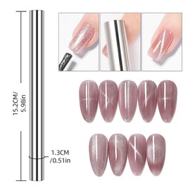 YECIRALA 5Pcs Nail Art Magnet Set For Nails 3d Cat Eye Magnets Dual End Cylindrical Flower Point Nail Magnets For Cat Eye Nails Polish Magnets Sticks Nail Art Magnetic Sticks Cat Eye Design Tools