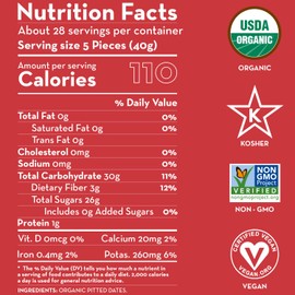 Sunny Fruit Organic Dried Pitted Deglet Nour Dates, 2.5 Pound Bulk Bag | No Preservatives, No Sugar Added | Healthy, Sweet Snack | ORGANIC, NON-GMO, VEGAN, HALAL, KOSHER