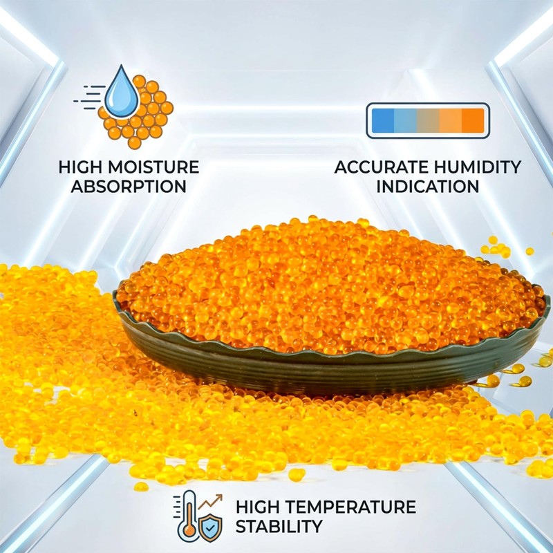RAINFLOW Orange Desiccant Beads Reusable - 450G Indicating Silica Gel