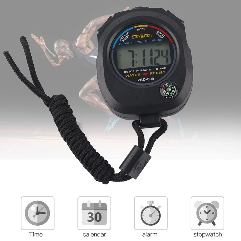 Stopwatch Timer, 2 PCS Multifunctional Handheld Digital LCD Stopwatch Timer