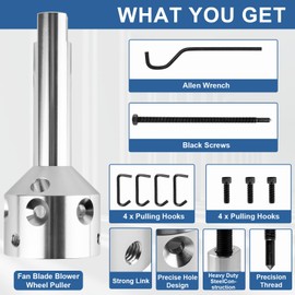 Lyhubmh Fan Blade and Blower Wheel Puller, 10 Pcs Professional Fan Blade Puller Replacement Heavy Duty Fan Blade Puller for 5/8" Belt Drive and 1/2" or Less Direct Drive Motor Shafts