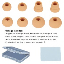 4 Pairs Earbud Tips Silicone Earbud Replacement Tips Earbuds Set Compatible with Beats Powerbeats 3 Powerbeats 2 Wireless in-Ear Earphones,Gold