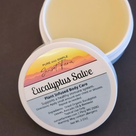 Pure and Simple Sunset Farm Eucalyptus Salve for Chest & Skin Care | Organic, Non-GMO Herbal Balm | Petroleum-Free | Small-Batch, Handmade in WV | 2 oz Jar