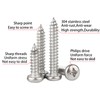 M3*14 Phillips Pan Head Wood Screws 304 Stainless Steel Self-Tapping