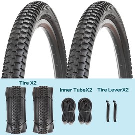 20" 26" Bike Tires 20 x 2.125 26/27 x 2.10 inch Folding Bike Tires for Mountain Bike Beach Cruiser Bike City Urban Bicycles (26 X 2.10 2 Tires 2 Tubes)