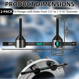 Kingdder 2 Pcs Threaded Flange Aligners for Pipe, Fit Flanges with Holes from 1/2" - 1-7/16" Diameter, Flange Alignment Pipes Tool, Built-in Level