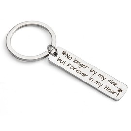 Dog Memorial Keychain,Sympathy Gifts For Loss of Dog,Pet Memorial Gifts,Pet Passing Away Sympathy Gift,No Longer By My Side Forever in My Heart