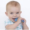 Nuby Silicone Teethe-eez Teether with Bristles, Includes Hygienic Case, Blue
