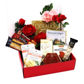 Gift Basket Village Date Night Gift Box – Gourmet Pasta, Cheese, Crackers, Cookies, Roca and More, Ideal Valentine's Day Gift or Anniversary Surprise, Handcrafted with Care