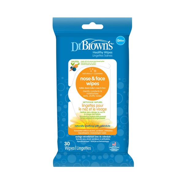Dr. Brown's Nose and Face Wipes for Babies and Toddlers, 30 Count