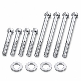 12 PCS M10-1.5 Engine Stand Bolt Kit Compatible with LS LSX LS1 LS2 LS3 4.8L 5.3L 6.0L 6.2L Engines, Zinc-Plated Flange Bolts for Engine Stand Mounting