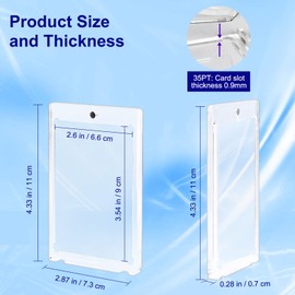 10 ct Magnetic Card Holders for Trading Cards, 35pt One-Touch Card Case Holder, Hard Cards Sleeves Case for Standard Cards, Sports Cards, Baseball Cards