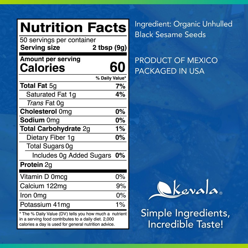 Organic Raw Black Sesame Seeds (Unhulled) - Great in Cooking