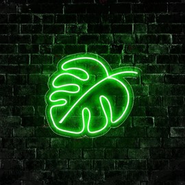Monstera Leaf LED Neon Sign, Green Leaf Neon Sign, Plant Neon Sign, Neon Monstera, Green Aesthetic Neon Sign, Bedroom Neon Sign, Green Lover