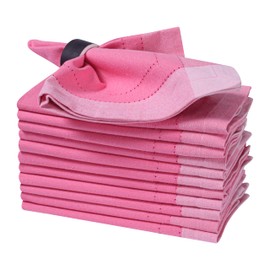 Limecasa Cotton Cloth Napkins Set of 12-20x20 Double Hemstitched Machine Washable Dinner Napkins, Pink Multi, Wedding Napkins