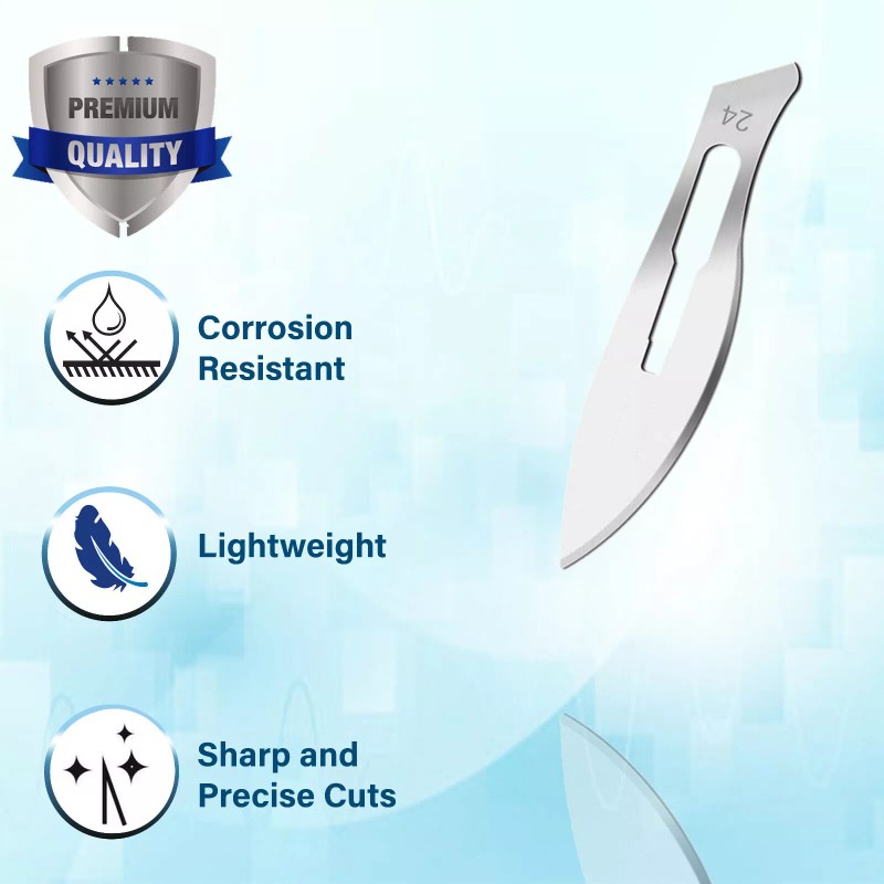 A2Z Scilab 100Sterile Blades #24 + Metal Handle #4+ Blade