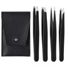Brencco Precision Tweezers Set of 4 Stainless Steel Professional Eyebrow