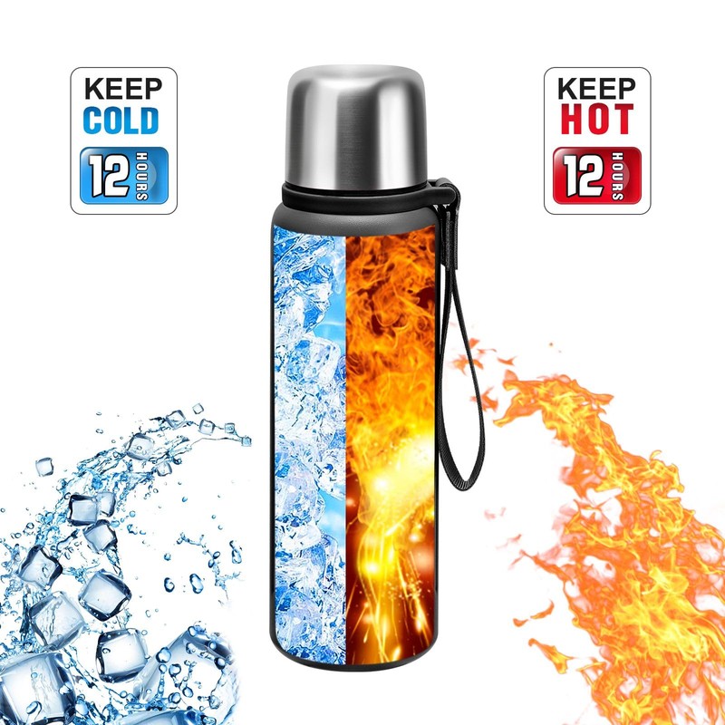 Vacuum Insulated Thermo Flasks with Cup 800ml/27oz Stainless Steel Thermo