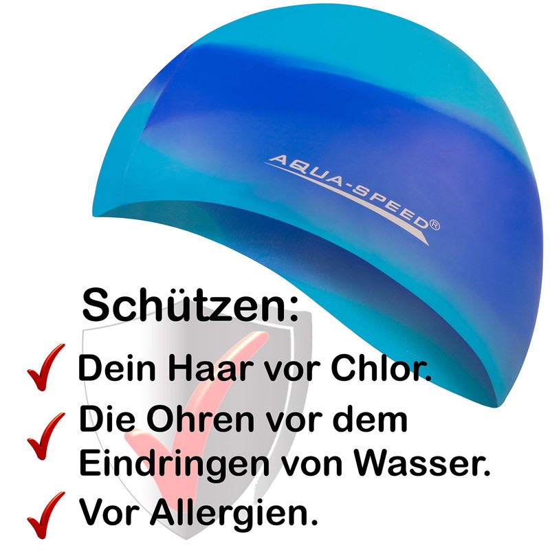 Aqua Speed Swimming Cap for Men, Bathing Cap Multi-Coloured with